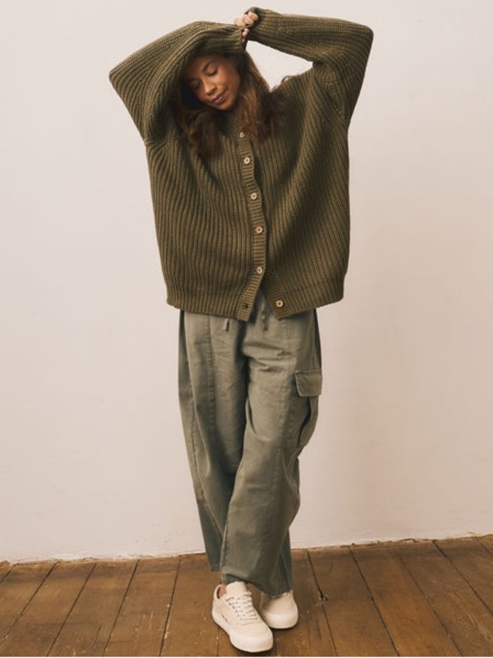 The Simple Folk Olive Cargo Trousers Pants Size M